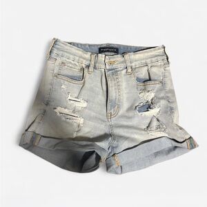 Aeropostale Blue Jean Shorts Distressed High-Waisted